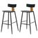 8 Kit 2 Banquetas Altas Analu Rivatti 110cm -Altura- Assento e Encosto PP Preto Detalhe PU Marrom Base em Aco